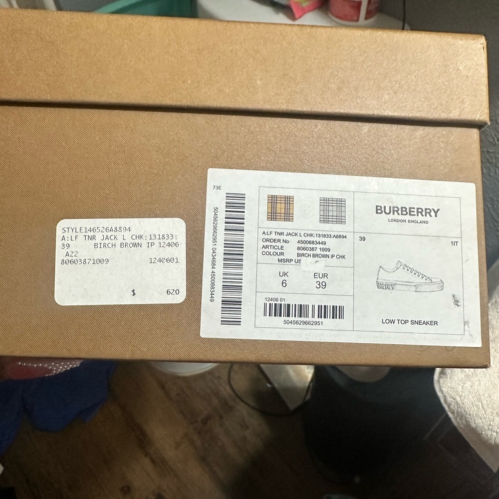 Burberry Plaid Canvas Sneakers - Picture 4 of 5